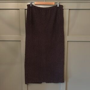 Cut Loose Textured Terry Cloth Maxi Skirt Chocolate Brown Pull On Size Medium